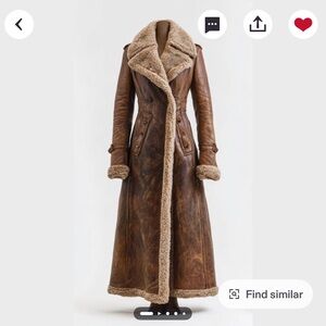 Penny Lane Leather Coat with faux shearling